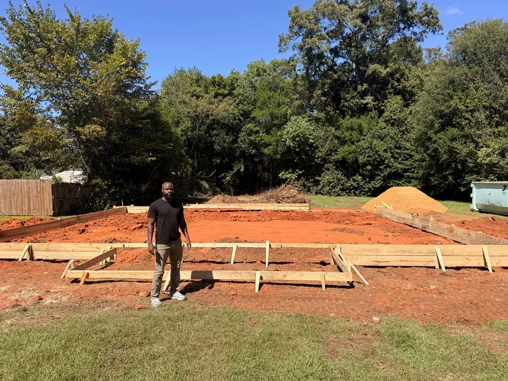 Joe Slone standing at the Dalraida foundation site in Montgomery, Alabama